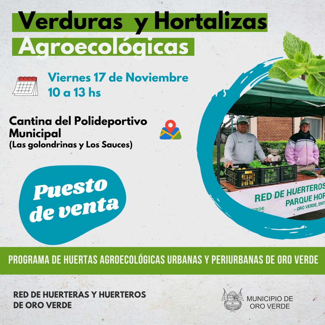 Nueva venta de verduras y hortalizas agroecológicas en la cantina del polideportivo municipal