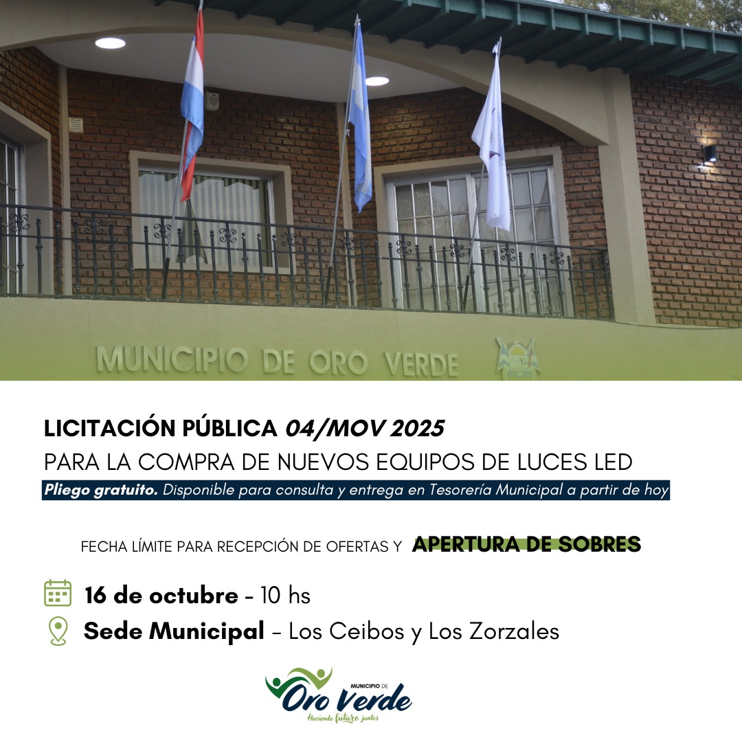 Llamado a licitación para la compra de nuevos equipos de luces led