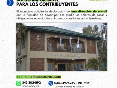 Aviso importante para los contribuyentes