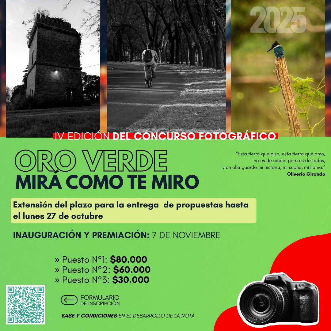 Concurso Fotográfico “Oro Verde, mirá cómo te miro”: hay más tiempo para presentar fotografías