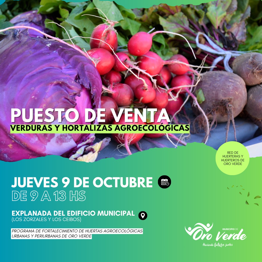 Nueva venta de verduras agroecológicas cultivadas en el Parque Hortícola municipal