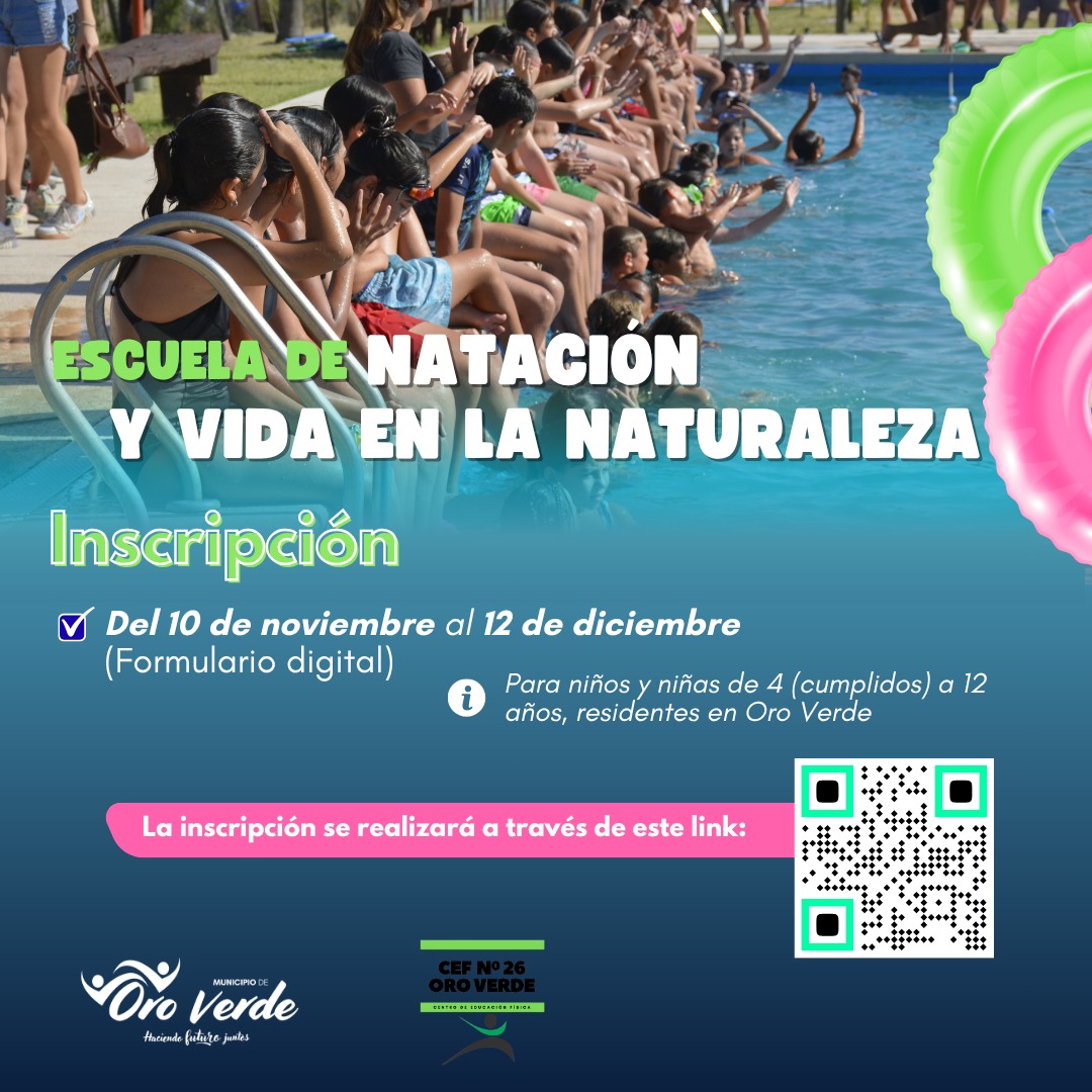 Inscripción a la Escuela de Natación y Vida en la Naturaleza
