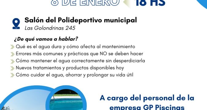 Charla sobre mantenimiento de piscinas con agua dura