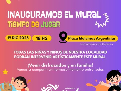 Inauguramos el mural “Tiempo de jugar” en la Plaza Malvinas Argentinas