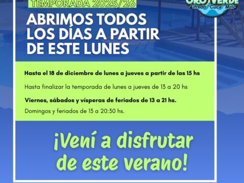 El Complejo de Piletas municipal puede disfrutarse todos los días a partir de este lunes