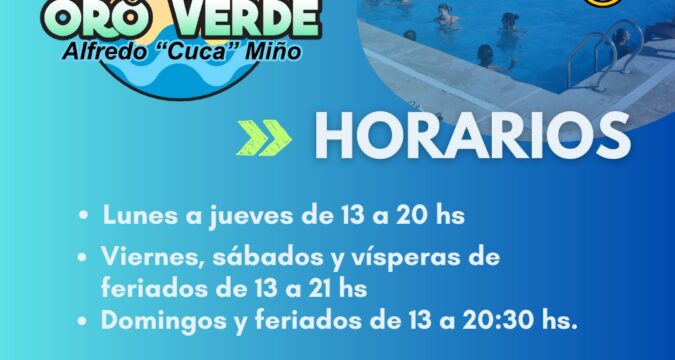 Precios y horarios de funcionamiento del Complejo de Piletas municipal