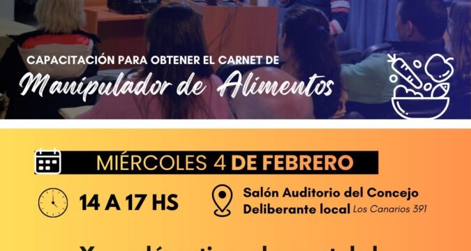 Nueva capacitación para obtener el Carnet de Manipulador de Alimentos