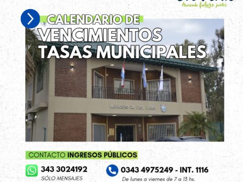 Calendario de vencimientos de tasas municipales 2026