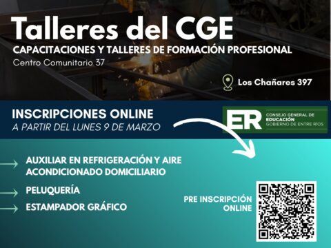 Comienzan los talleres del CGE en Oro Verde: los cursos certificados que se darán en 2026