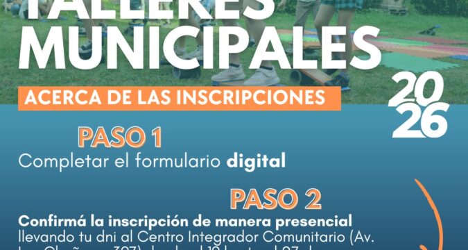 Talleres municipales 2026: desde mañana se puede confirmar la inscripción