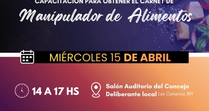 Nueva capacitación para obtener el Carnet de Manipulador de Alimentos