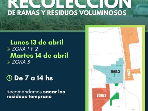Recolección de ramas y residuos voluminosos lunes 13 y martes 14 de abril