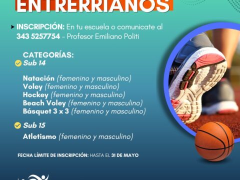 Abren las inscripciones para participar de los Juegos Entrerrianos 2026