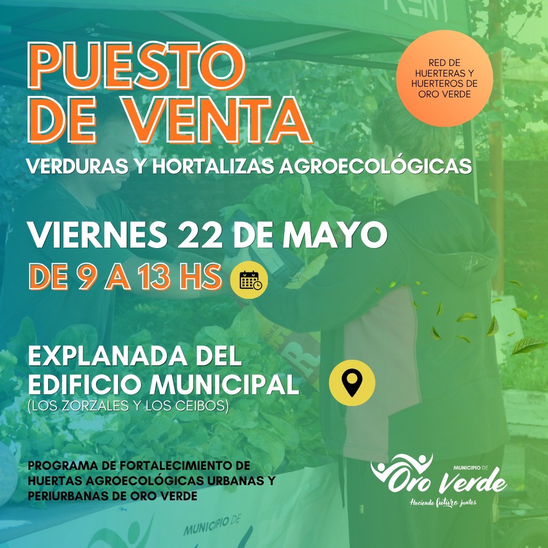 Venta de verduras y hortalizas agroecológicas este viernes