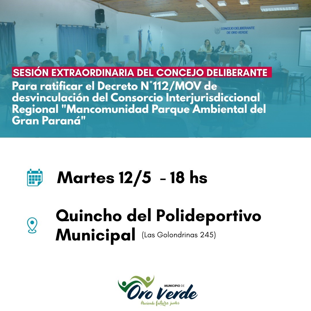 Habrá una sesión Extraordinaria del HCD para ratificar el Decreto de desvinculación del Consorcio Interjurisdiccional Regional