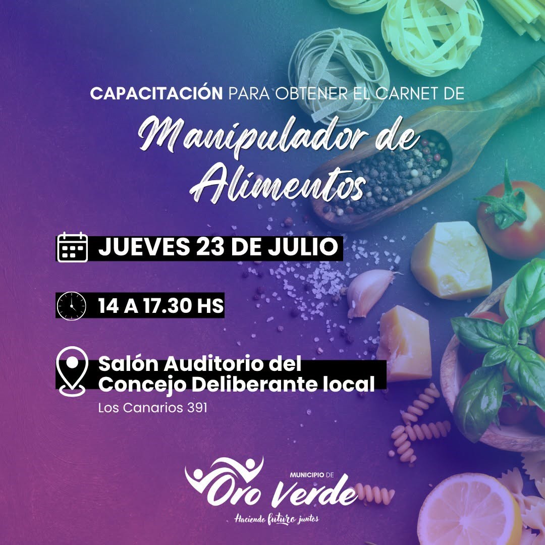 Nueva capacitación para obtener el Carnet de Manipulador de Alimentos