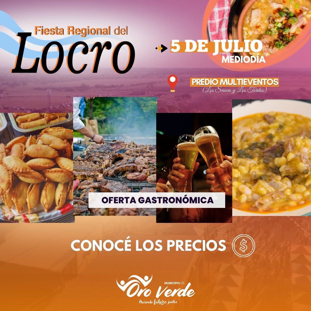 Precios de la oferta gastronómica de la décima edición de la Fiesta Regional del Locro