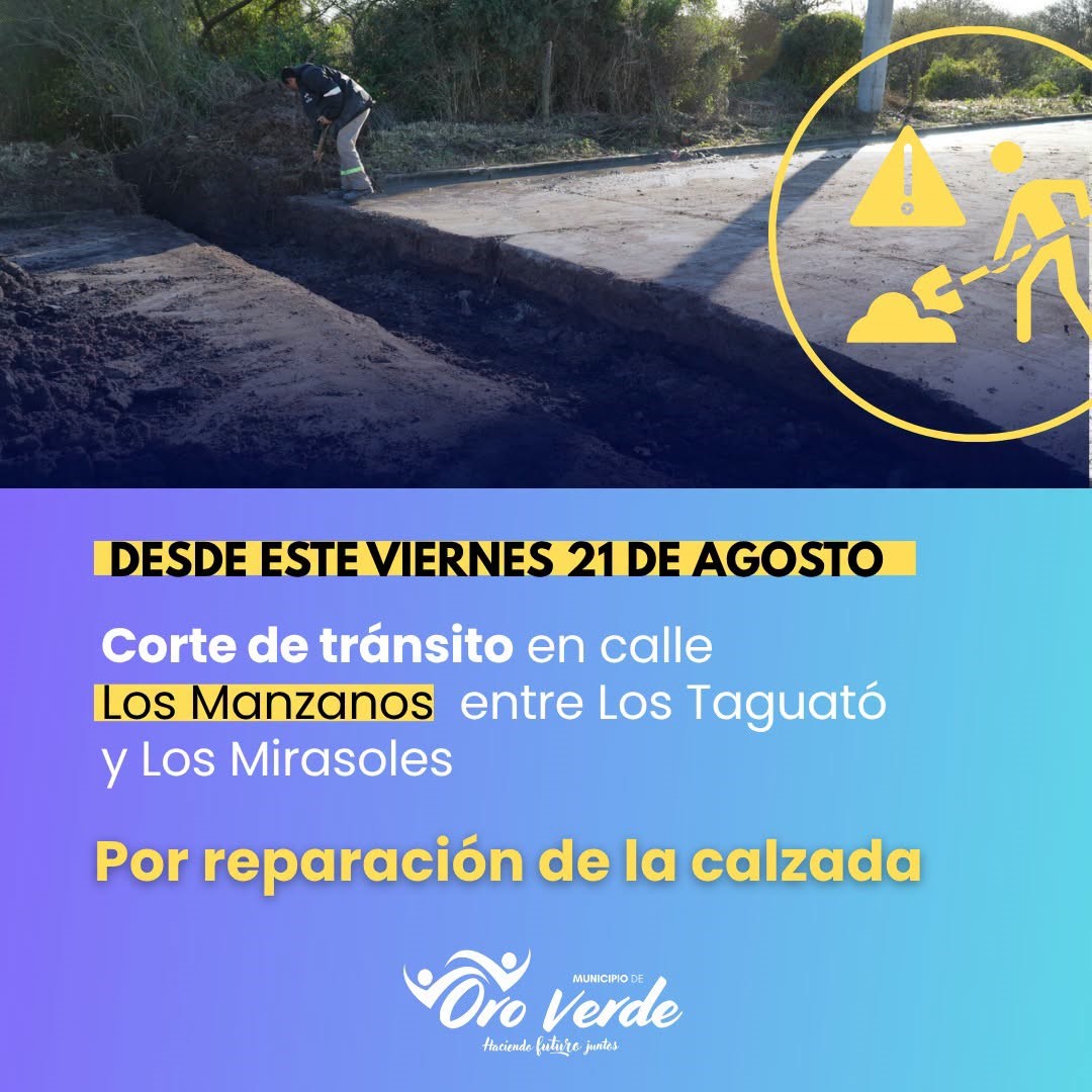 Corte de circulación vehicular en calle Los Manzanos
