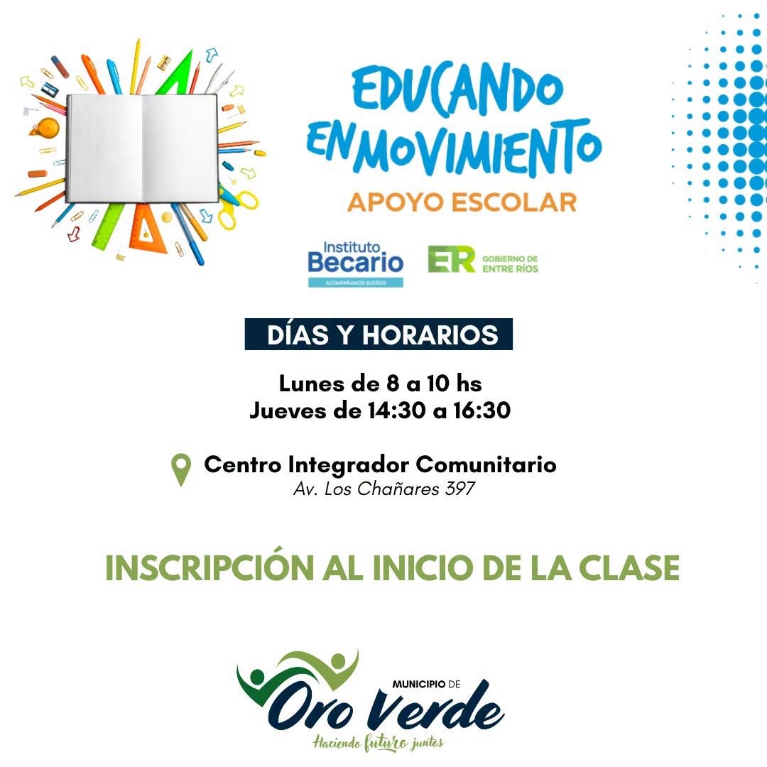 Recordá que el programa Educando en Movimiento ofrece acompañamiento al estudio de forma gratuita