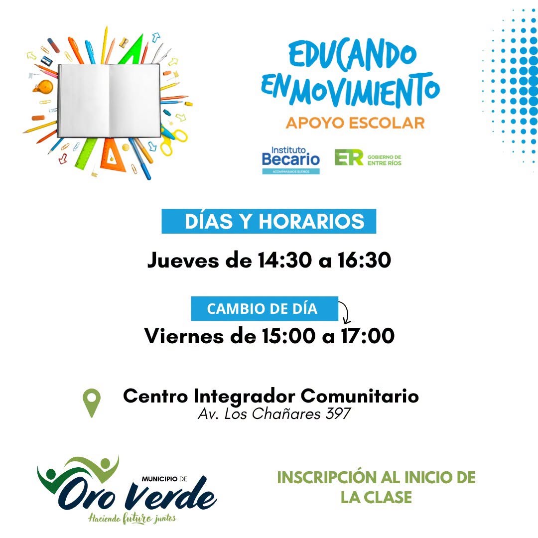 El Programa Educando en Movimiento cambia uno de los días de clase