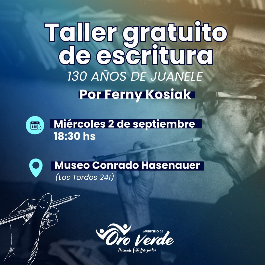 Taller gratuito de escritura “130 años de Juanele”