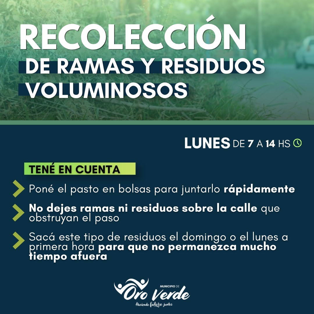 Recolección de ramas y residuos voluminosos