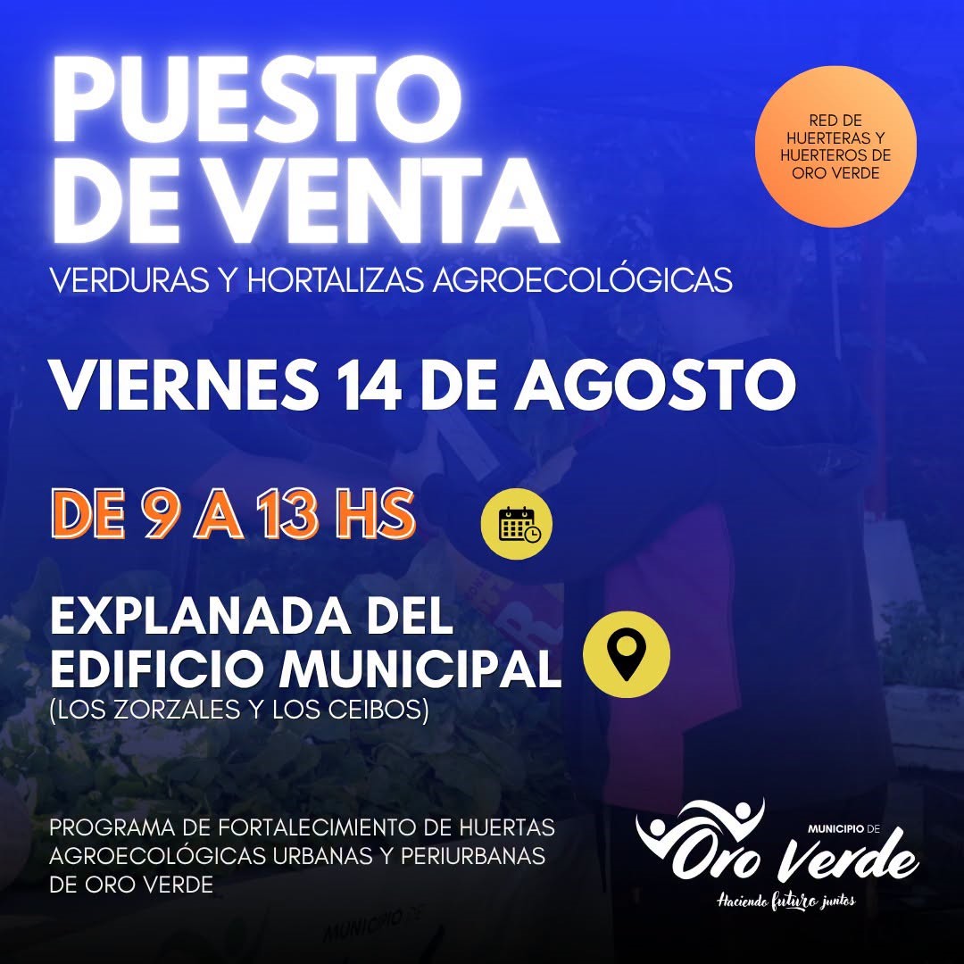 Venta de verduras y hortalizas agroecológicas este viernes