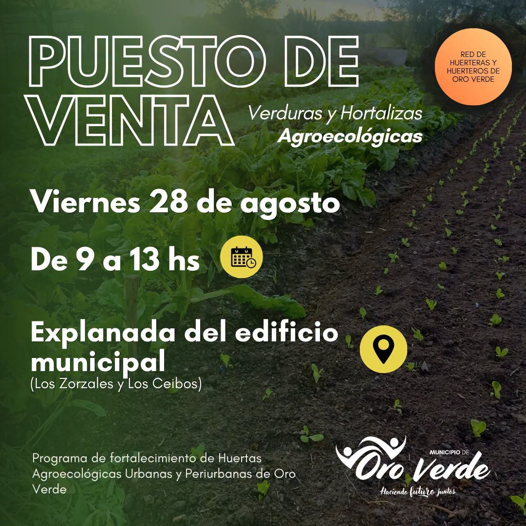 Venta de verduras y hortalizas agroecológicas este viernes