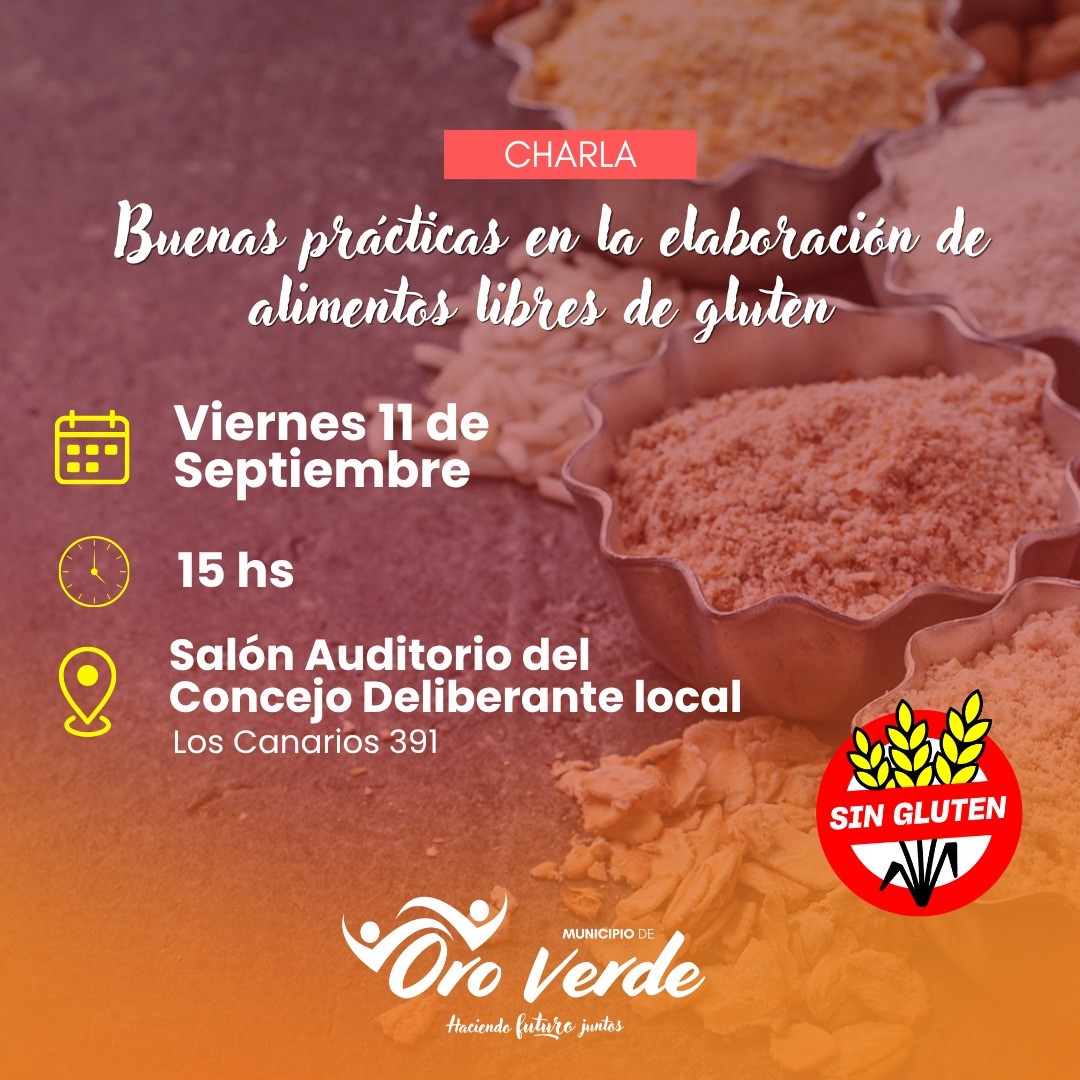 Charla sobre buenas prácticas en la elaboración de alimentos libres de gluten