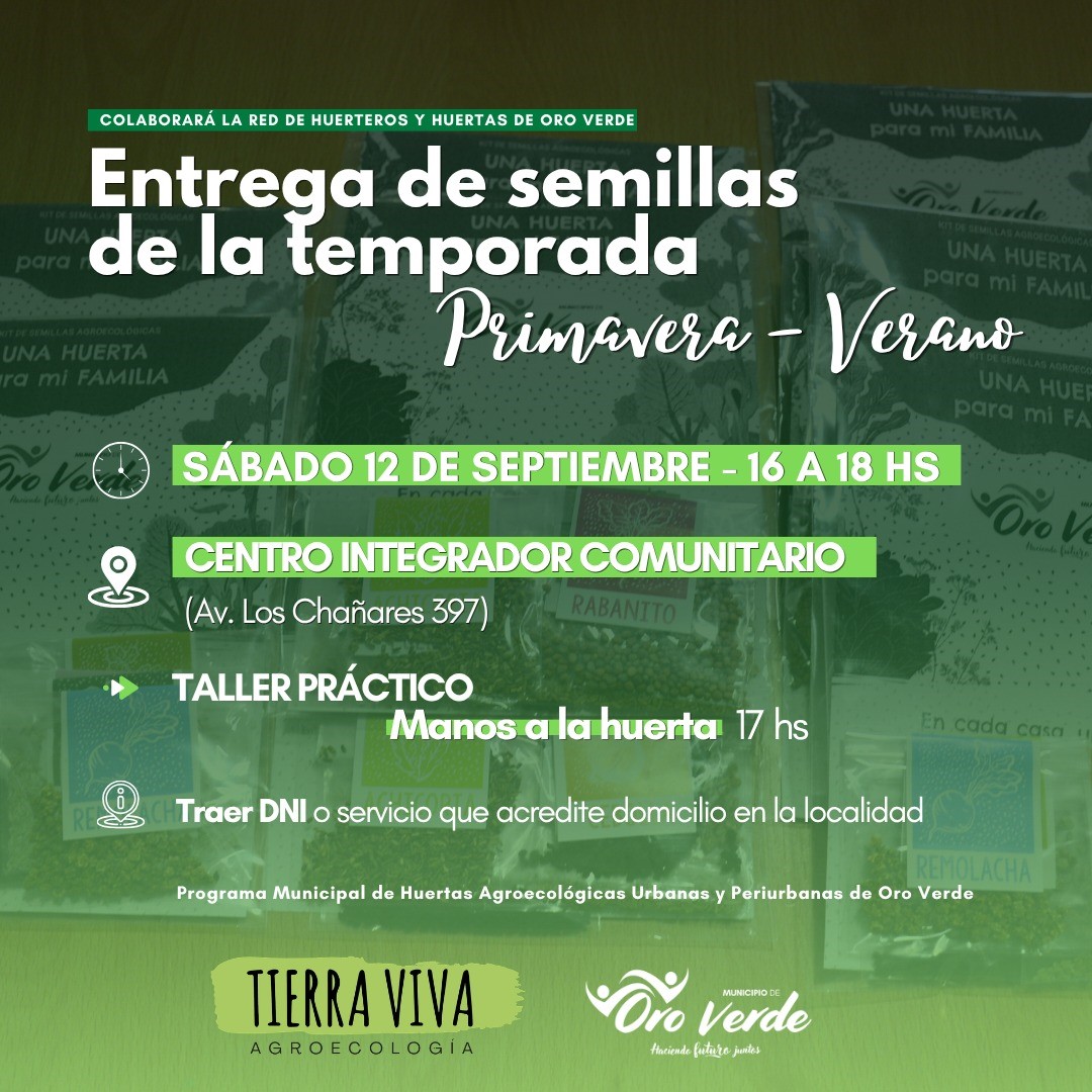 Entrega de semillas primavera- verano y taller práctico de siembra y trasplante