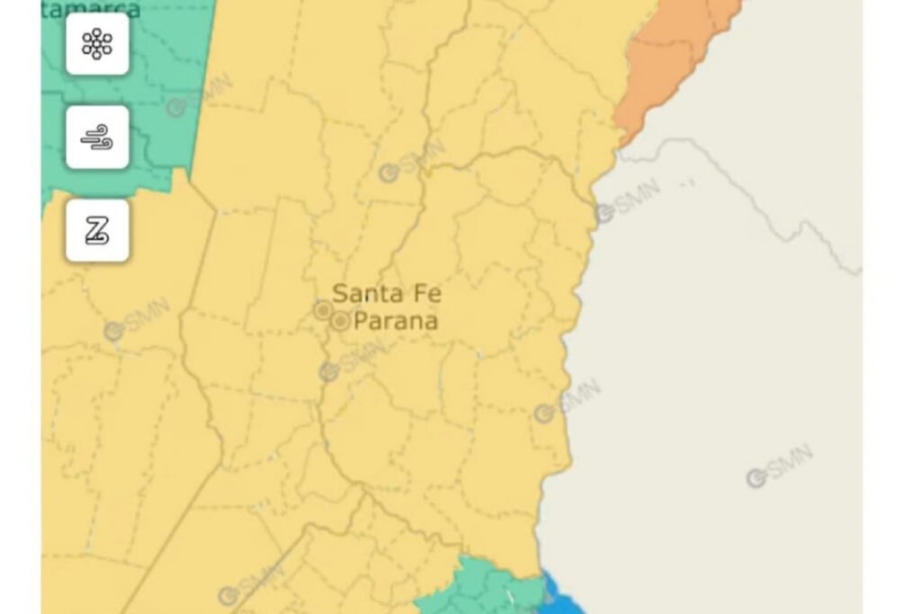 El SMN emitió alerta amarilla por tormentas para este sábado en todo el territorio provincial